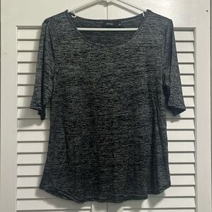 Apt. 9 rayon 1/2 length sleeve shirt in silver & black L